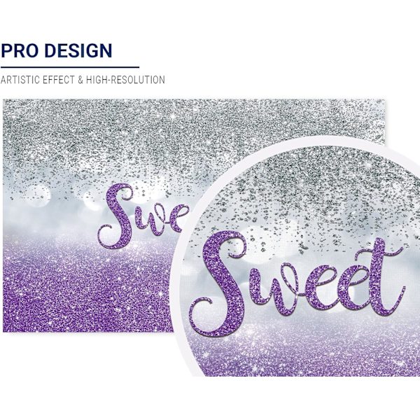 Søt 16 sølv lilla bokeh glitter bakgrunn for gratulerer med 16-årsdag festdekorasjoner banner fotoboder studio rekvisitter forsyninger fotobakgrunn