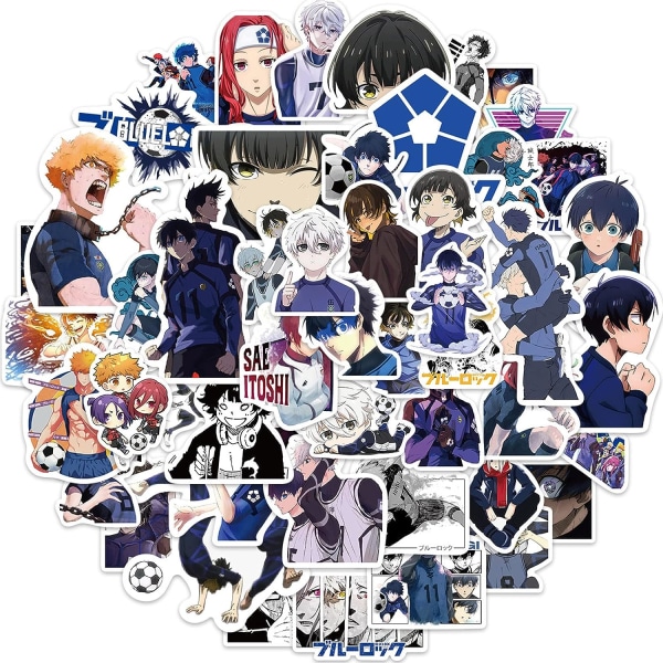 50 stk Blue Lock Anime Stickers til Computer, Vandtætte Vinyl Decals til Teenagere Børn Laptop Skateboard Bil Vandflasker Cykel Bagage Motorcykel