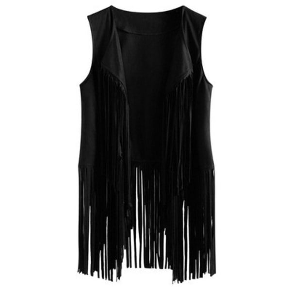 70-luvun topit naisille denim-paita disco-hapsu liivi takki - täydellinen Black 2XL