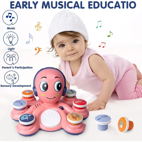 Baby Musical Toys Læringsleker for Småbarn, Octopus Music Toys, Preschooler Musical Educational Instruments Toy