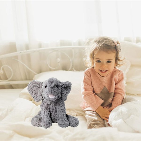 9 tum Elefant Gosedjur Mjuk Söta Elefantdocka Plysch Gosedjur för Pojkar Flickor (Grå)