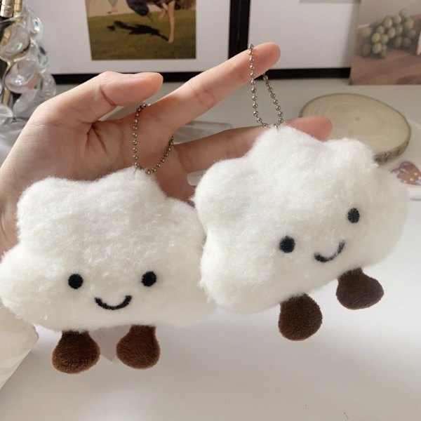 2 kpl Super Cute Kawaii Hymyilevä Kasvot Onnellinen Pilvi Pehmo Pilvi Vauva Naiset Tytöt Avainnauha Riippuva Metalli Avaimenperä Avainnauha