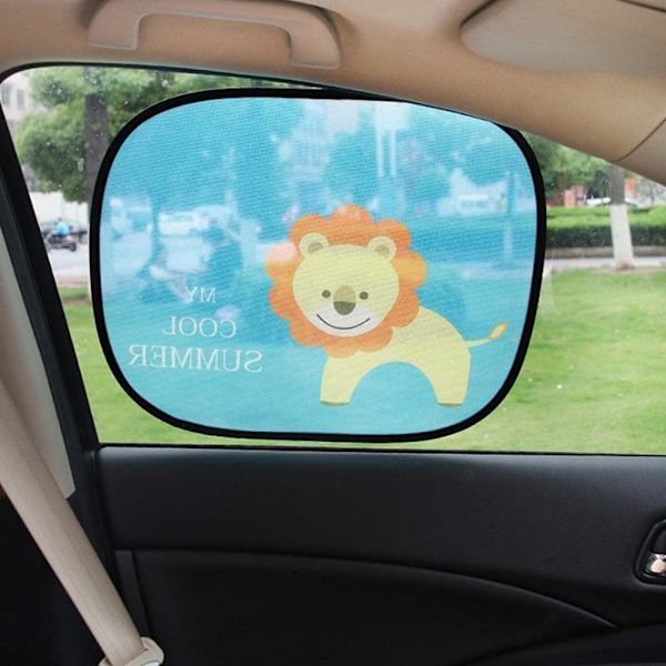Ny bil sidevindue solskærm tegneserie mønstret auto solskærm beskytter foldbar cover barn styling børn bil til baby
