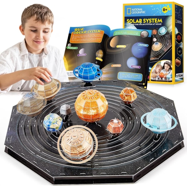 Lelut 8–12-vuotiaille lapsille, 3D-palapelit lapsille National Geographic Movable Solar System for Kids STEM Toys Solar System Project Kit