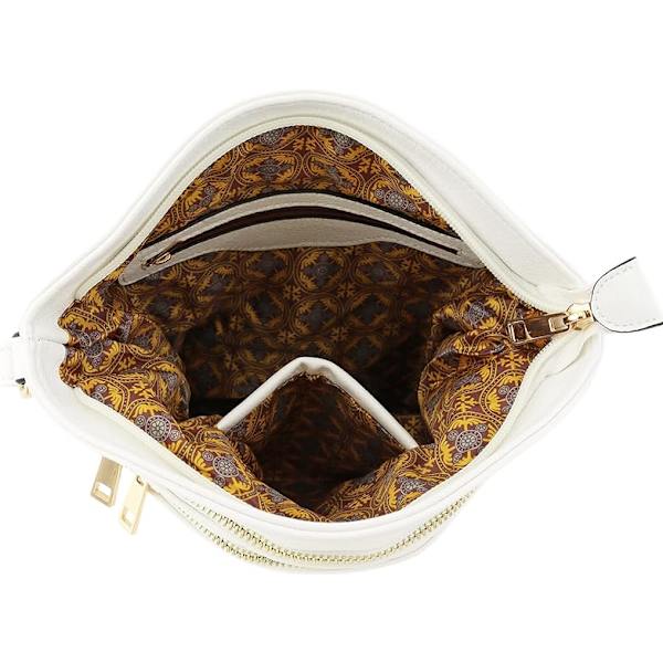 Triple Zip Pocket Stor Crossbody Bag
