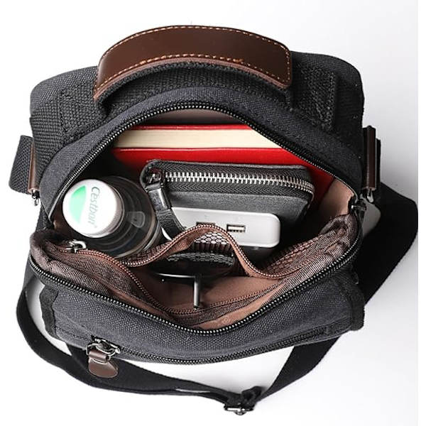 Herre Taske Messenger Taske Lærred Skuldertasker Rejsetaske Herre Pung Crossbody Tasker til Arbejde Forretning