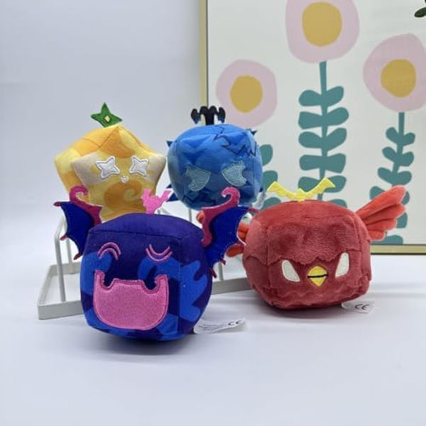 Blox Fruits Plys - 6\" Dough Fruits Plys Blox Fruits Plys Sjov Plys Stoppet Pude, Lilla