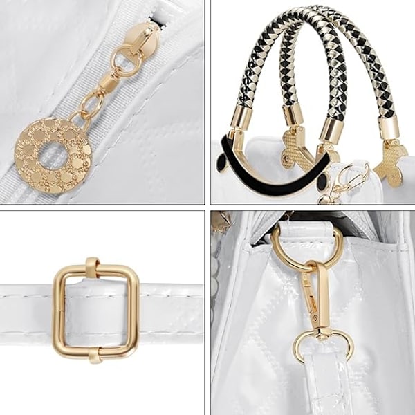 Skinnende Laklæder Dame Punge Satchel Håndtasker Damer Mode Top Håndtag Håndtasker Crossbody Skuldertasker
