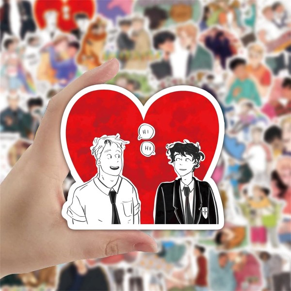 Heartstopper Anime Stickers 50 stk BL Anime Stickers Vandflaske Vandtæt æstetisk Vinyl Laptop Bagage Skateboard Stickers til Teenagere Voksen