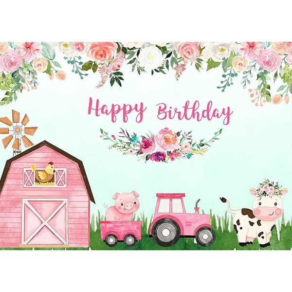 Fina dekorationer för bondgårdsfester, söt bondgårdsbakgrund för födelsedagsbilder, bondgårdsbakgrund för baby shower, fotobåsbanderoll 7x5FT