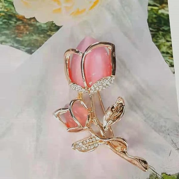 Lavendel blomma brosch kristall strass tulpan brosch eleganta accessoarer smycken kvinnor broscher och nålar mode smycken bröllop blommor kavajnål