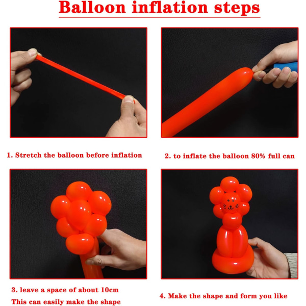 Lange Balloner 100 Pak Røde Vridbare Dyreballoner Fortykkende Latex Modellering Lange Magiske Balloner til Dyremodel Festdekorationer