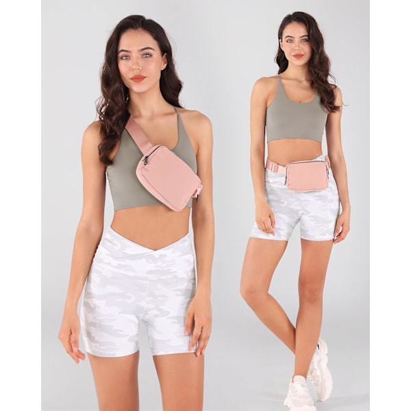 Unisex Mini Bæltetaske med Justerbar Rem Lille Fanny Pack til Træning Løb Rejser Vandring, Lyseblå