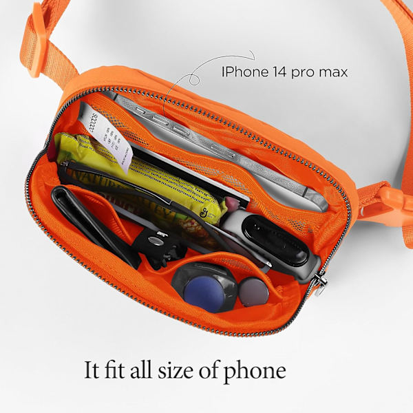 Unisex Mini Vyölaukku Säädettävällä Hihnall, Pieni Fanny Pack Treeniin, Juoksuun, Matkustamiseen, Vaellukseen, Oranssi