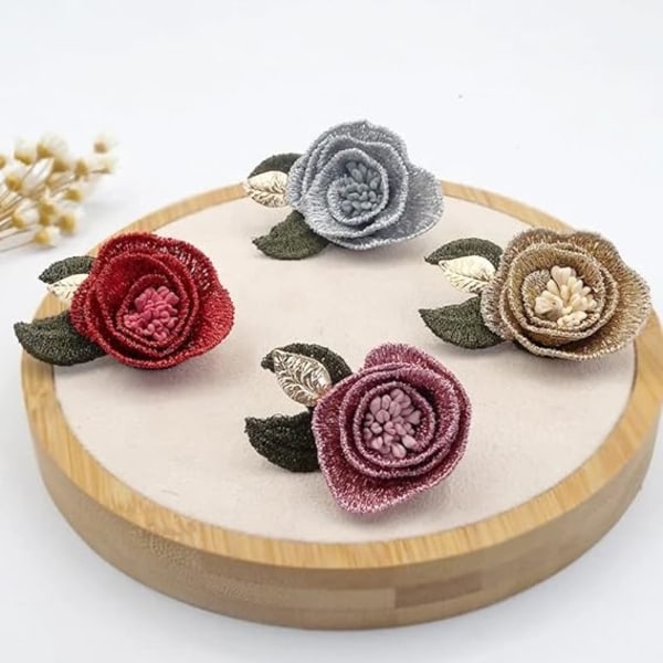 Fabric Rose Flowers Brooch Lapel Pin Badge Brooches Jewelry Dress Shawl Scarf Buckle Gifts for Women Accessories