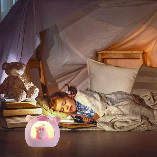 Børnenatlampe Pig Night Light LED Soveværelseslampe Baby Kawaii Deco Soveværelse Børnesengslampe Legetøj Resin Gift,B