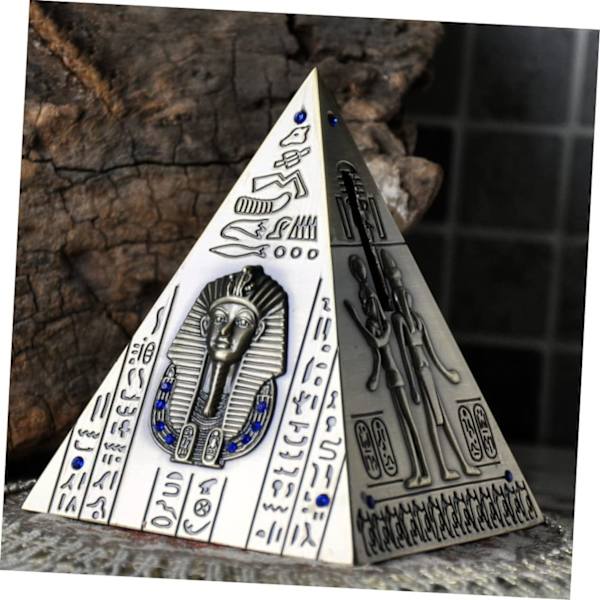 Sparegris Hjem Indretning Ornamenter til Skrivebord Gamle Ægyptiske Pyramide Model Simulering Pyramide Hjem Indretning, SØLV