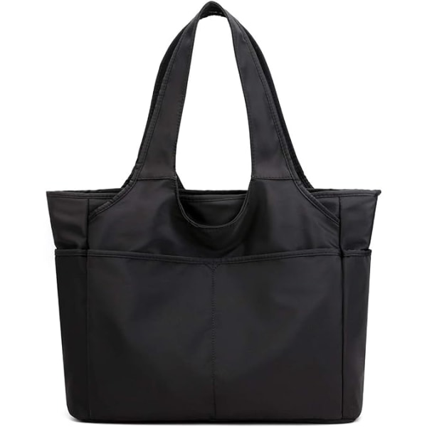 Nylon Tote Bag Vattentät Axelväska för Kvinnor Lätt Resväska Multificka med Dragkedja