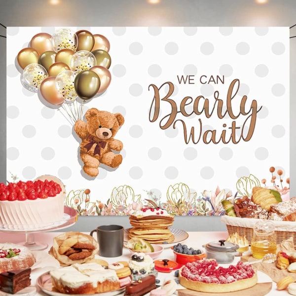 5*3 fod, Baby Gender Reveal Fest Dekoration Baby Shower Baggrund Vi Kan Næppe Vente Foto Baggrund