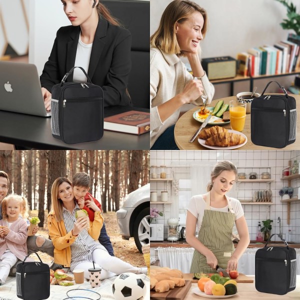 Frokostboks Frokostposer til Kvinder Frokostboks Frokostpose Isoleret Frokostpose Frokostboks Frokostbokse (Sort)