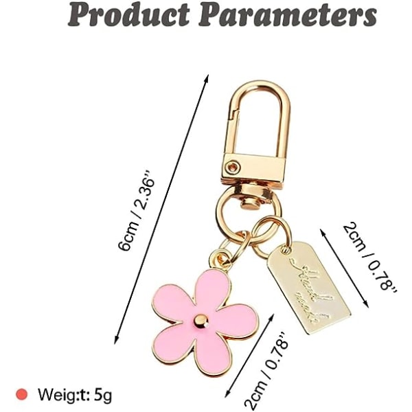 3 Pcs Keychains for Women, Bag Charm Flower Key Chain Car Key Ring Pendant for Purse, Handbag Bag, Earphone Case Decoration