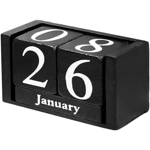 Trænedtælling, bryllupsnedtællingsblok, træskrivebordsstykker, evig kalender, skrivebordsornament til vindueskarme, sofaborde-A