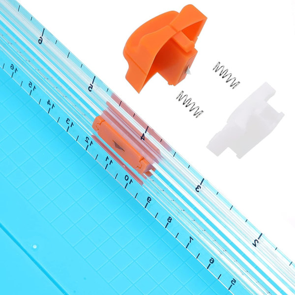 Mini Scrapbooking Trimmer A4, Præcis Foldbar Guillotine Trimmer med Sikkerhedskopiering Stålblad, Blå