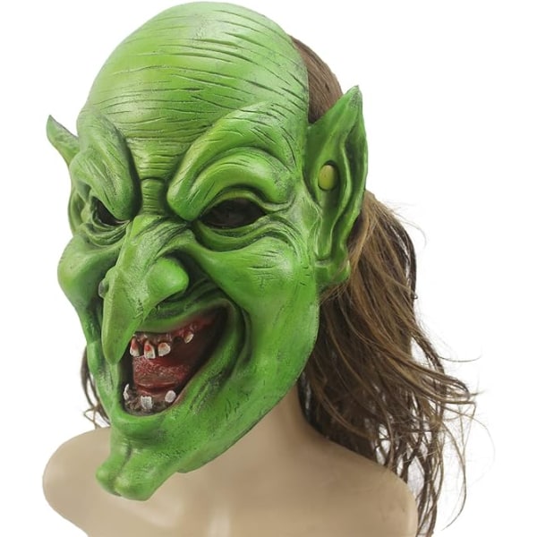 Gammel kvinde heks maske Halloween kostume Uhyggelig skræmmende fest cosplay dekoration tilbehør
