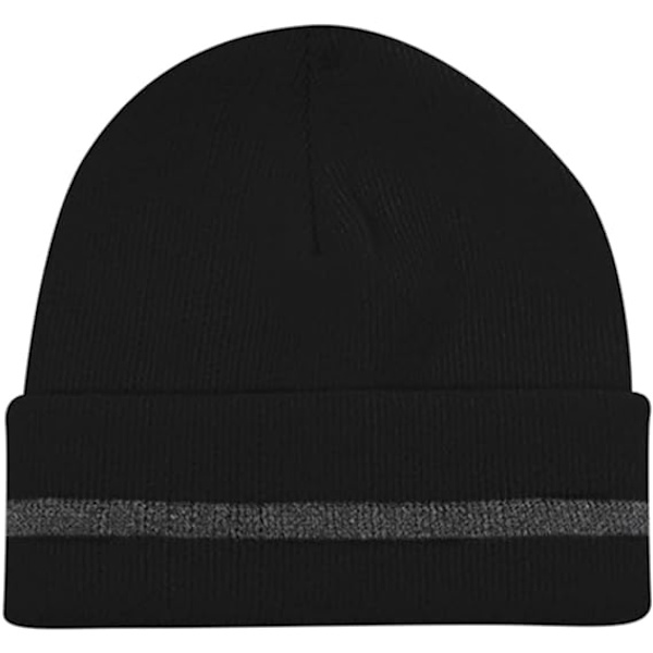 Vintermössa för män, funktionell mössa, unisex, funktionell mössa, reflexstickad mössa, vuxna, arbete och löpning, varma mössor för huvudbonader, svart