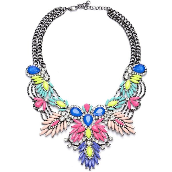 Färgglatt harts bubbla haklapp uttalande halsband bohemisk chunky krage smycken