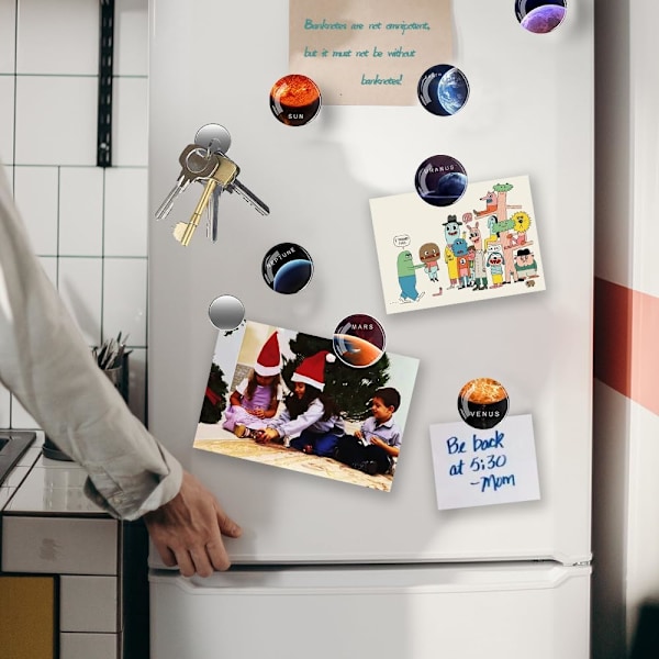 Kylmagneter, whiteboardmagneter, glas, planetmagneter för kontors- och heminredning, fäster på alla magnetiska tavlor och metallytor, 14 st 25mm