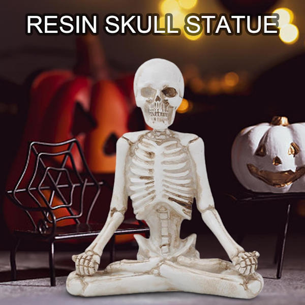Spooky Spiritual Skull Resin Sculpture - Funny Halloween Decoration - Day of the Dead Decoration - Yoga Decoration for Office