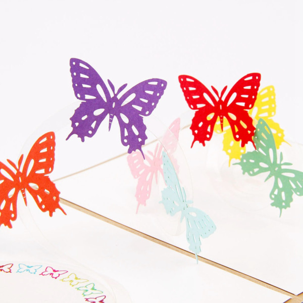 3D Butterfly Pop Up-kort, Takkekort med konvolutt til morsdag, farsdag, mamma, datter, kone, bursdag (pakke med 1)