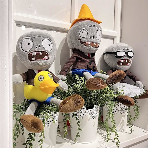 3 st Plants vs Zombies plyschleksaker Zombie-set, Ducky Zombie Newspaper Zombie & Conehead Zombie, mjuk figurdocka Plants vs Zombies leksaker PVZ plysch