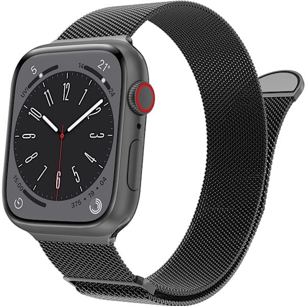 Kvinder og mænd, rustfrit stål mesh loop magnetisk spænde udskiftning til iWatch-remme (45mm/44mm/42mm/49mm, Regnbue).