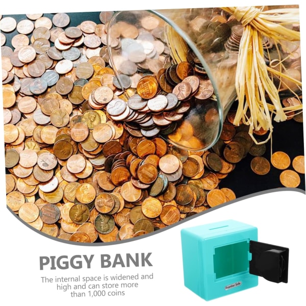 Mini Safe Lösenord Spargris Jar Pengar Sparande Mynt Förvaringslåda Spargris Mynt Banker Safe Piggy, GRÖN