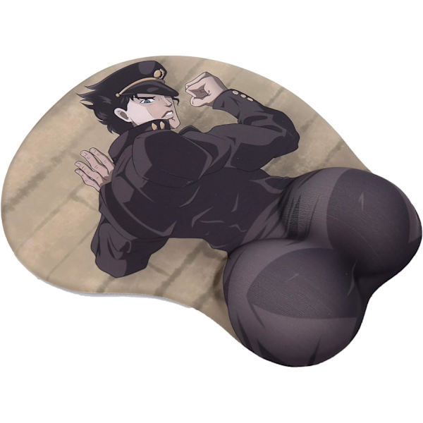 Joseph Joestar PP Anime 3D Musmatta med Mjuk Handledsstöd Gaming 3D Musmattor 2-vägs Hud (MP-Joestar PP)