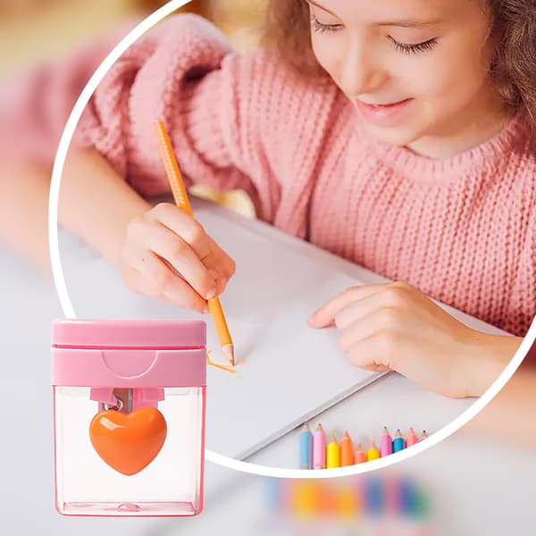 Pencil Sharpener for School and Crafts - An Efficient, Smooth, Durable, and Portable Desk Accessory (Pink) pink