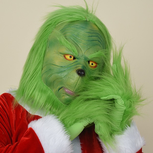 Juletyv Grøn Monster Hovedbeklædning Jule Grinch Handsker Maske Ferie Sjov Ondt Rekvisitter Hovedbeklædning + Handsker + Hat
