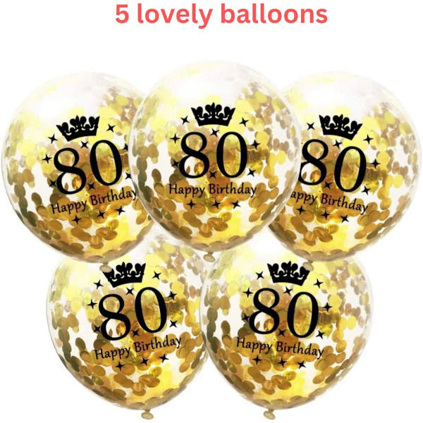 Nummerballonger 80 Guld - 80-årsdag Dekorationer Ballonger 12 Tum, Ballonger Nummer 80 Ballonger Guld Ballonger Födelsedagsfest Dekorationer