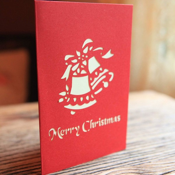 Pop Up julehilsenskort 3D feriehilsenskort Laser Cut God Jul Godt Nyttårskort med konvolutt
