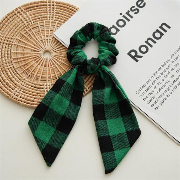 Julrutig hårscrunchies rosett rutig rutig hårslips rep jul buffelrutig hårscrunchies BHC60 (B3-grön röd)