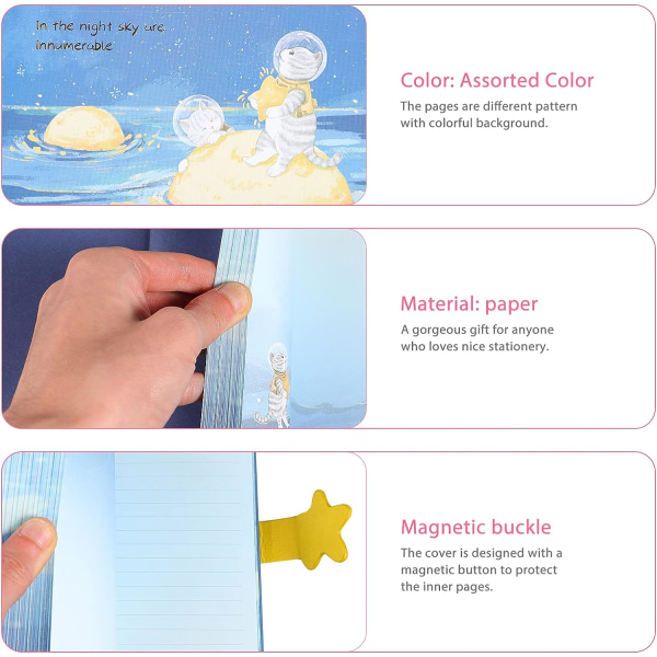 Akvarell Blank och Premium Brevpapper Stängning Hand Unik Flickbok Praktisk för Lås Rese Anteckningsblock Konto Presenter Design Style Dagbok Magnetisk