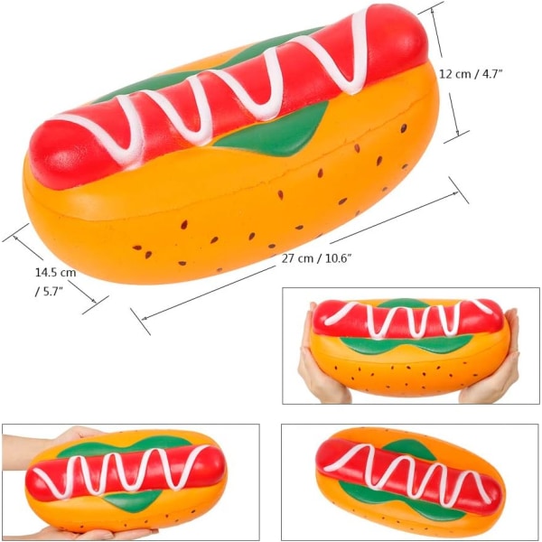 10.5 Inches Jumbo Squishies Hot Dog Kawaii Scented Soft Slow Rising Giant Squeeze Food Squishies Stress Relief