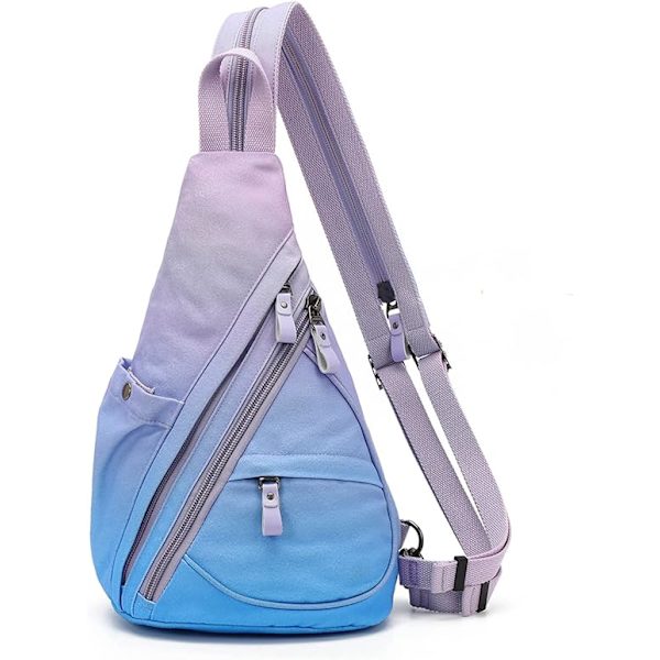 Canvas Sling Bag - Liten Crossbody Ryggsäck Axelväska Casual Dagryggsäck för Män Kvinnor