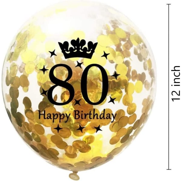 Antal balloner 80 guld - 80-års fødselsdagsdekorationer Balloner 12 tommer, balloner Nummer 80 balloner Guldballoner Fødselsdagsfestdekorationer