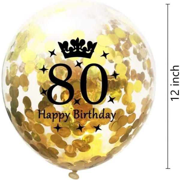 Nummerballonger 80 Guld - 80-årsdag Dekorationer Ballonger 12 Tum, Ballonger Nummer 80 Ballonger Guld Ballonger Födelsedagsfest Dekorationer