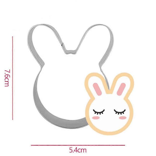 Rabbit Pancake Mold Cookie Cutters for Baking DIY Cookies and Chocolate Home Use 5 Pcs Silver Silver 7.6x5.4cm