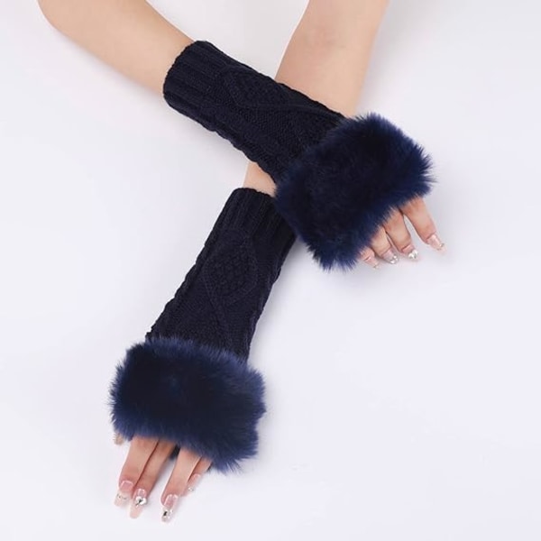 2 par vantar för kvinnor - Vinterhandskar - Ärmar för kvinnor - Varma - Unisex - För att hålla kvinnor - Stretchiga manschetter,E