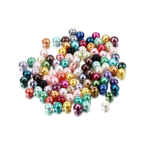 2400 Mixed Acrylic Beads, Pearl Imitation 4mm